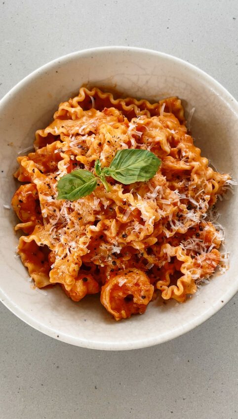 Spicy Vodka Pasta with Shrimp