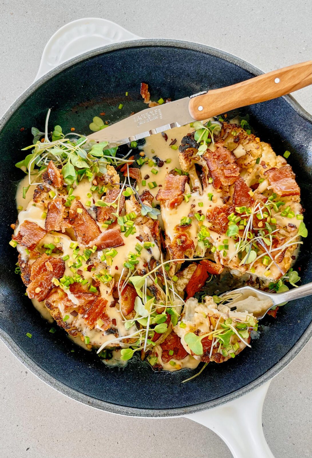 Cheesy Bacon Cauliflower Steaks