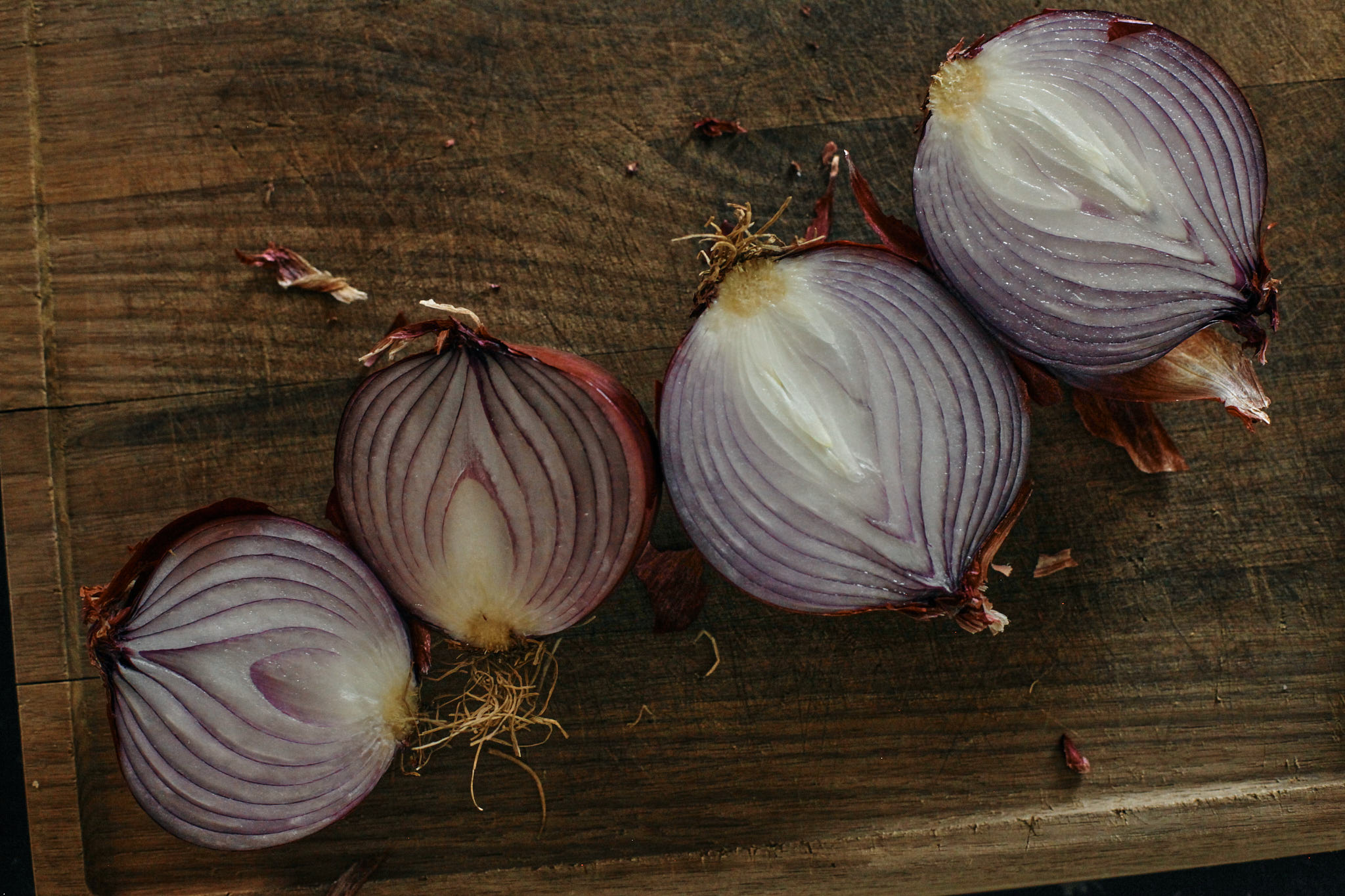 red onions, sliced