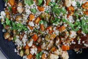 warm fall pearl couscous salad