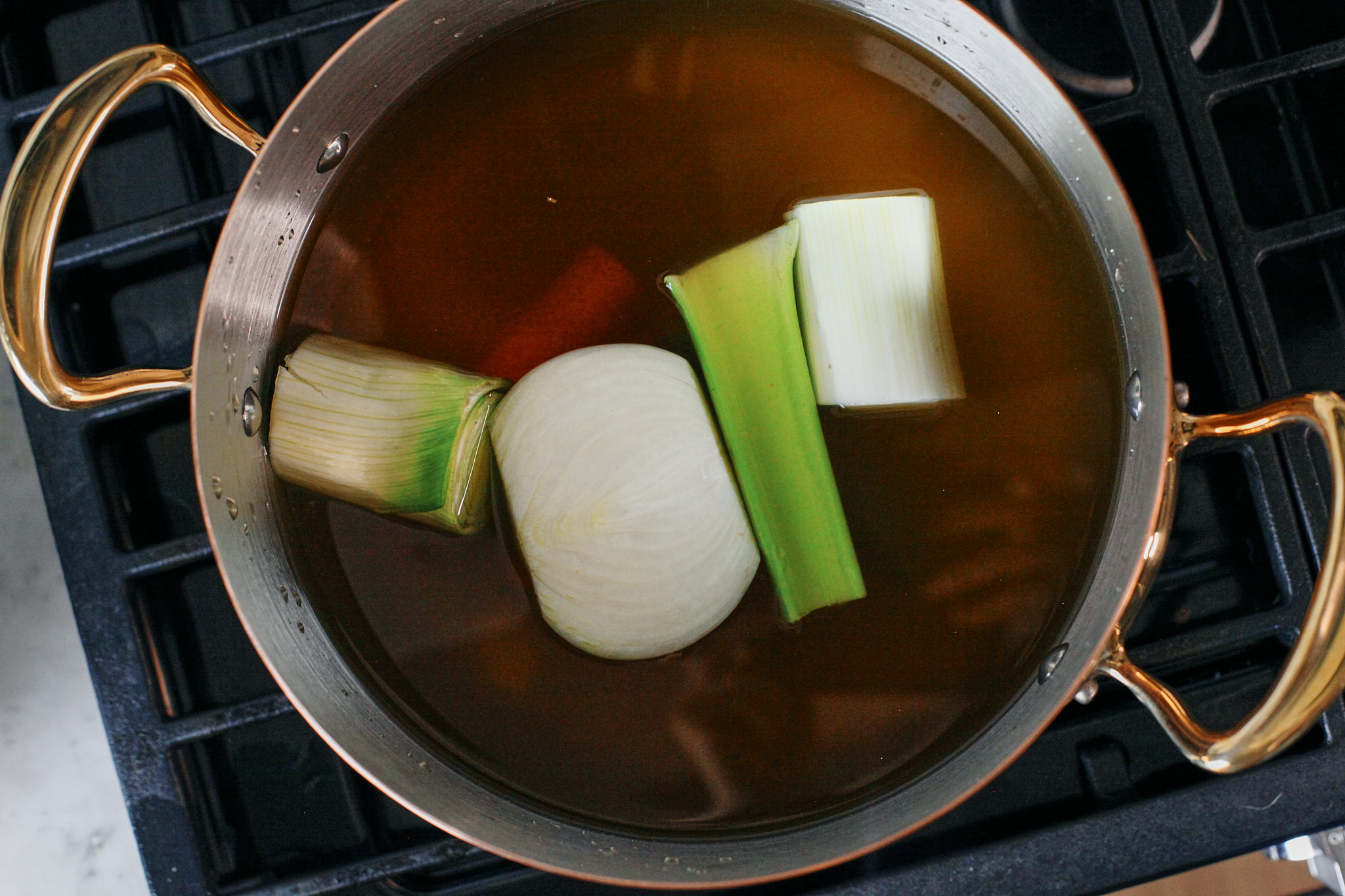 veggies simmering in broth