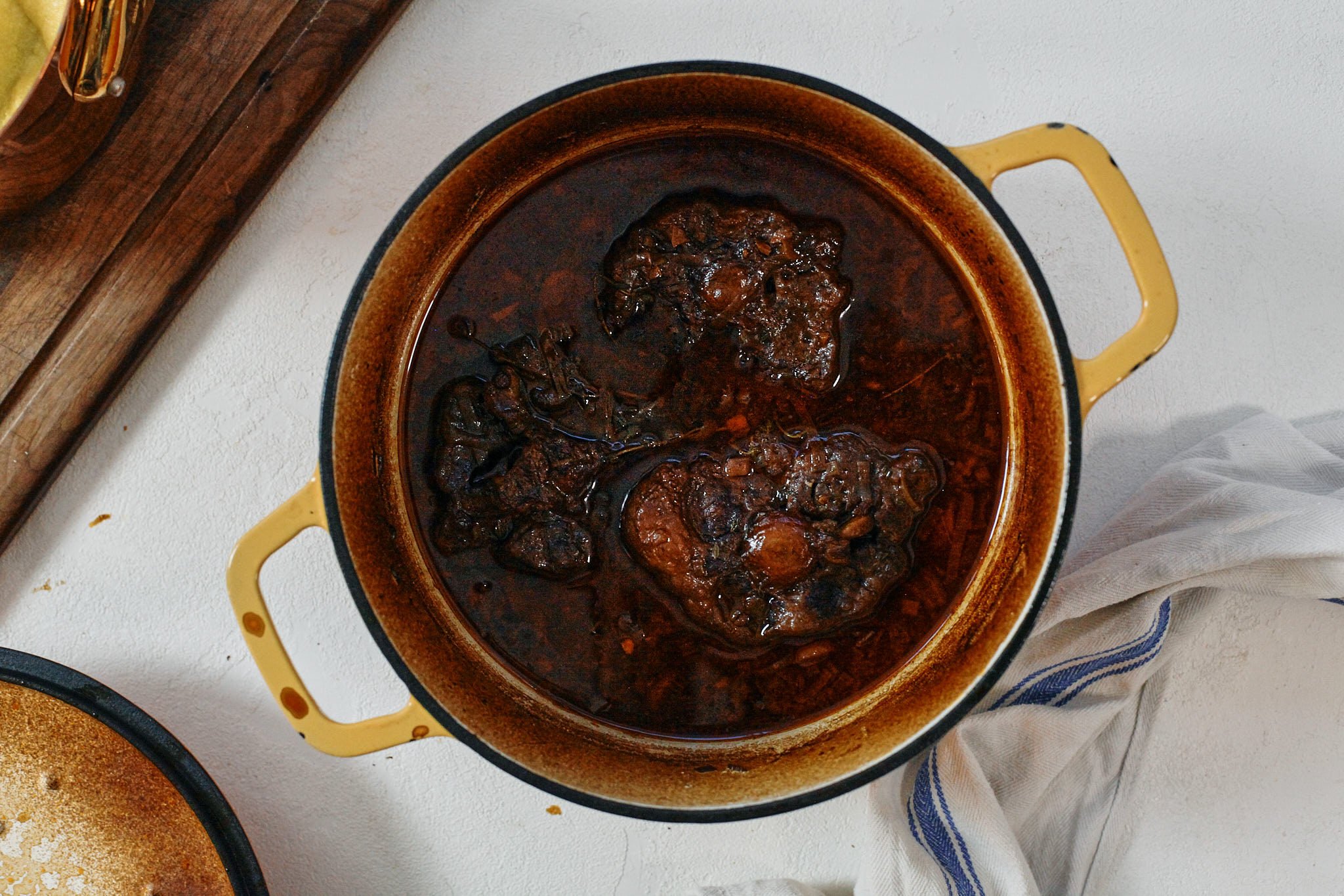 braised oxtail out of the oven
