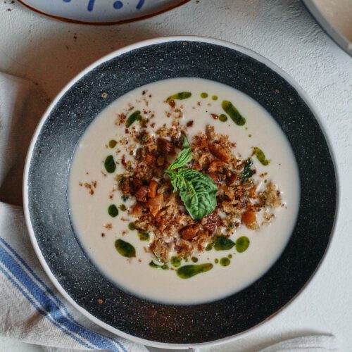 creamy garlic white bean soup