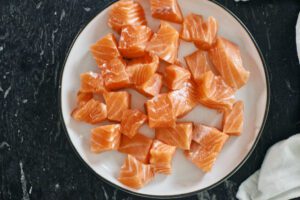 cubed up salmon