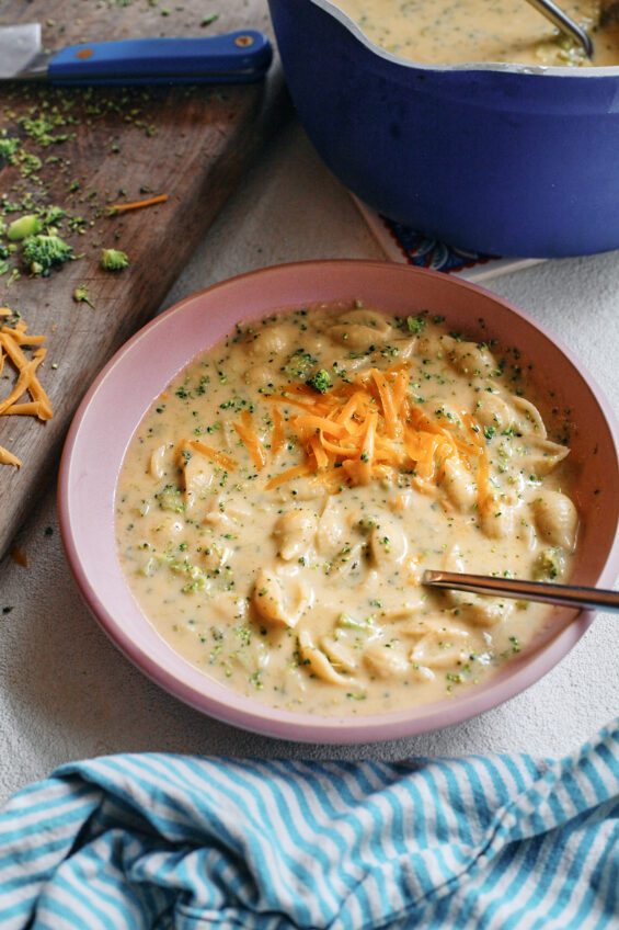 broccoli cheddar soup with shells