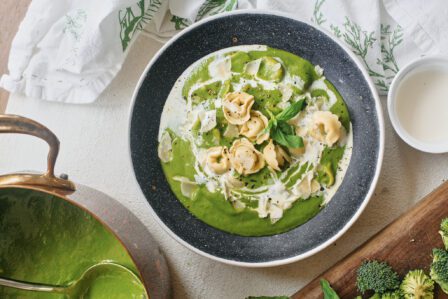 green goddess tortellini soup