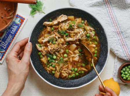 single serve lemon chicken orzo soup