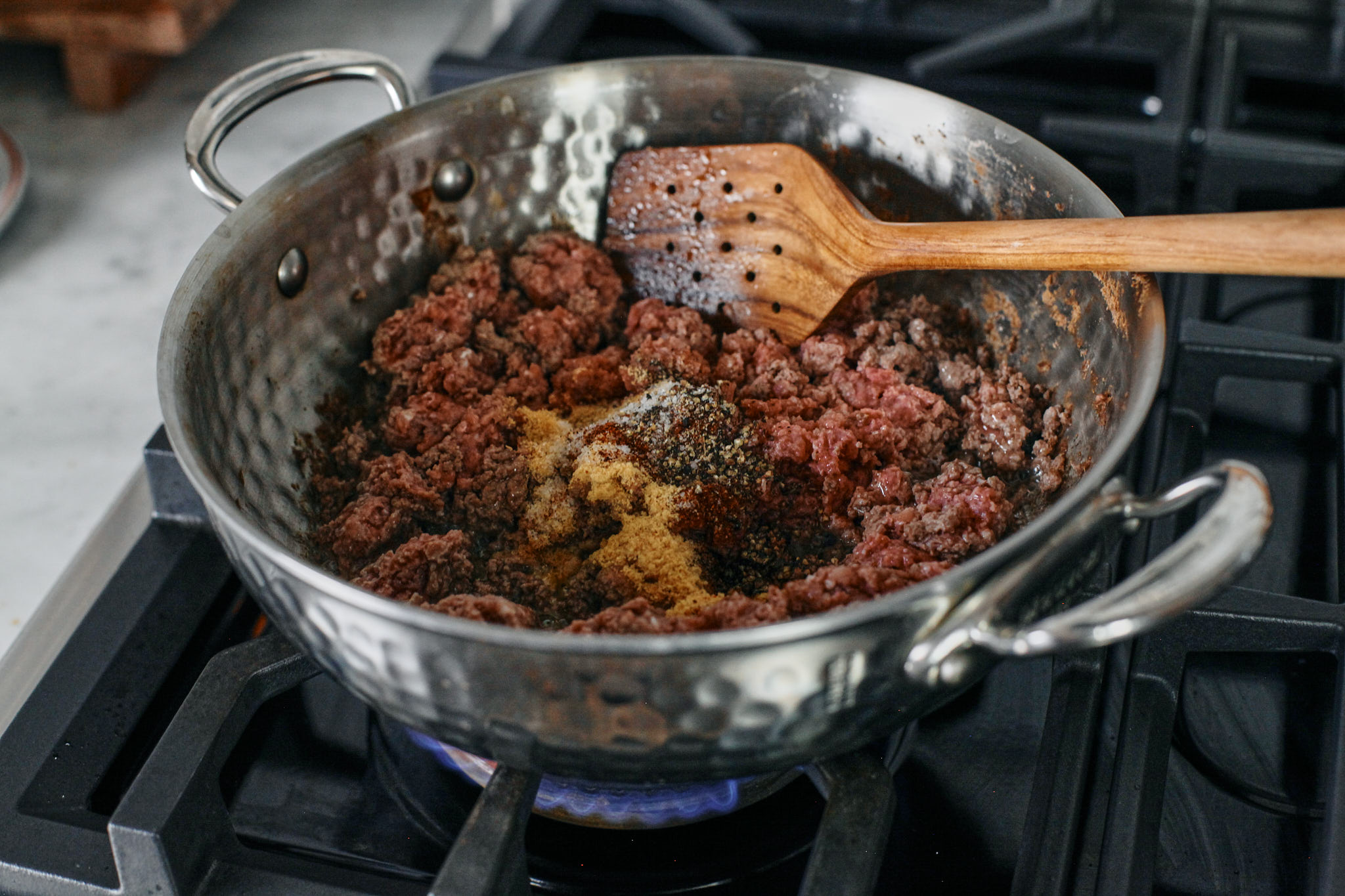 ground beef with seasonings