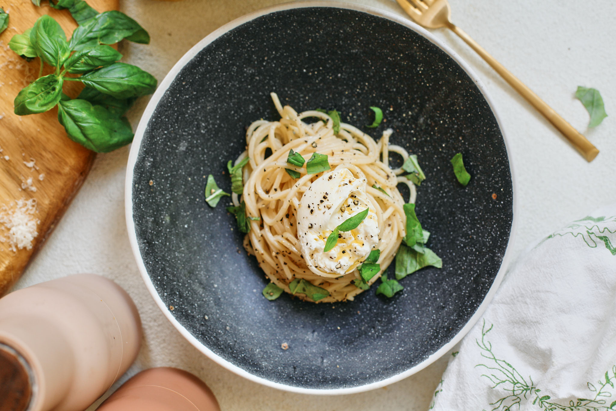 lemon basil burrata pasta