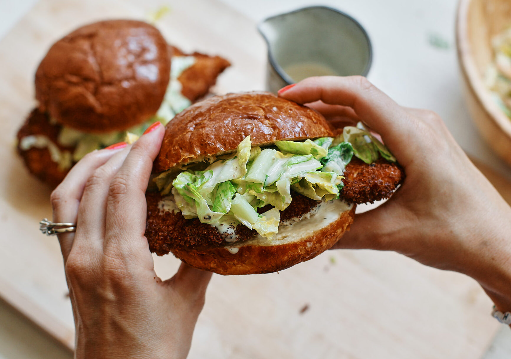 crispy chicken caesar sandwich