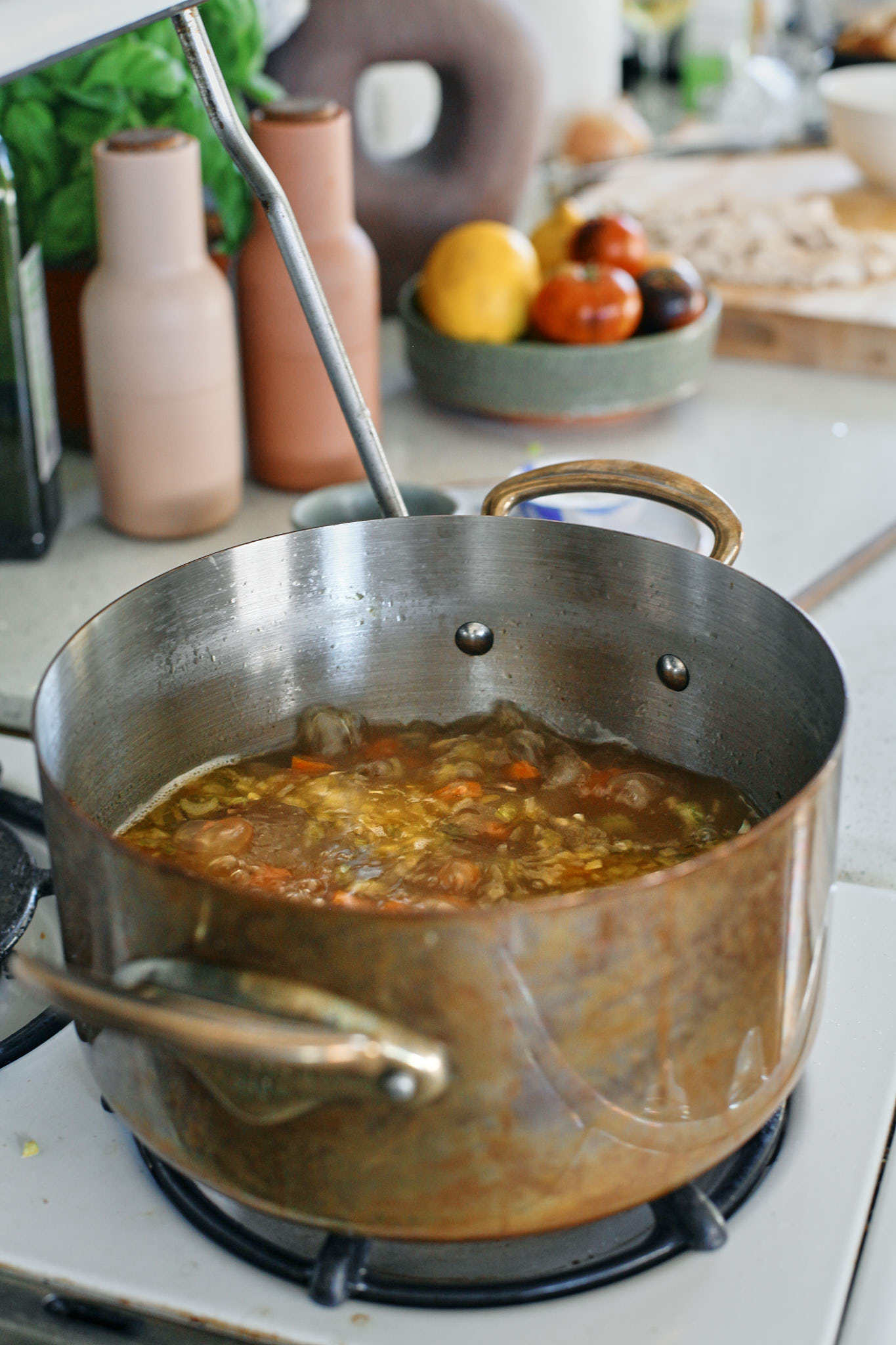 nordic lasagne soup simmering