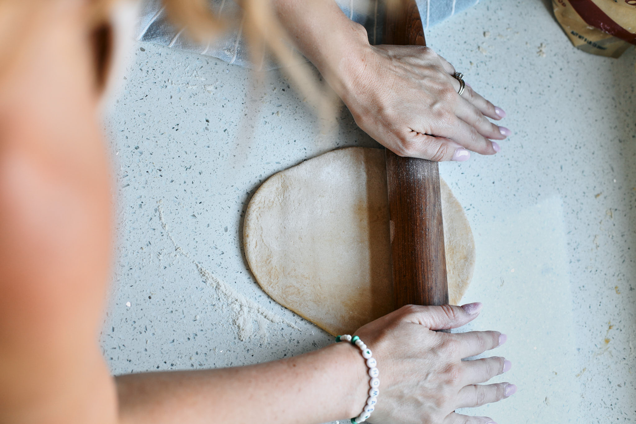 rolling out the pasta dough