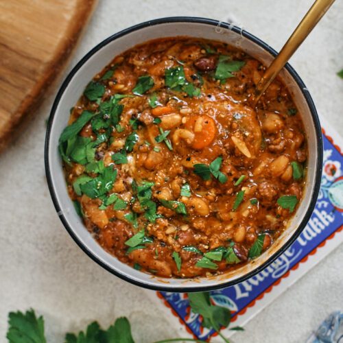 hearty Italian bean and orzo stew