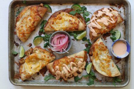 HEET PAN CHICKEN TACOS WITH CHIPOTLE CREMA