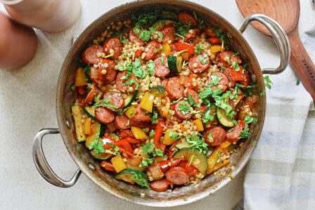 hatch chile sausage and veggie skillet