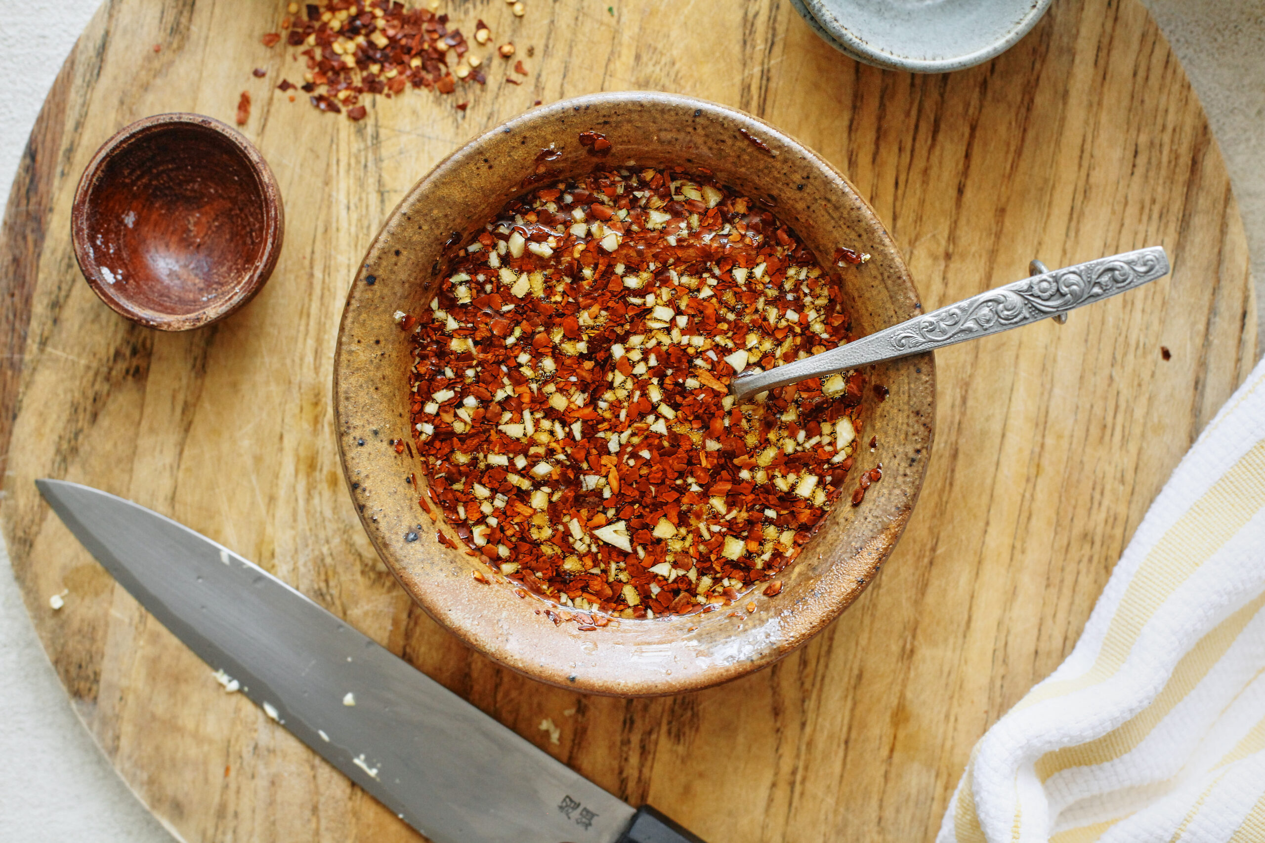 a bowl of chili oil