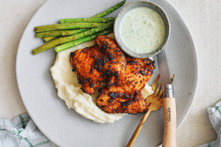 Lemon Garlic Air Fryer Chicken Thighs