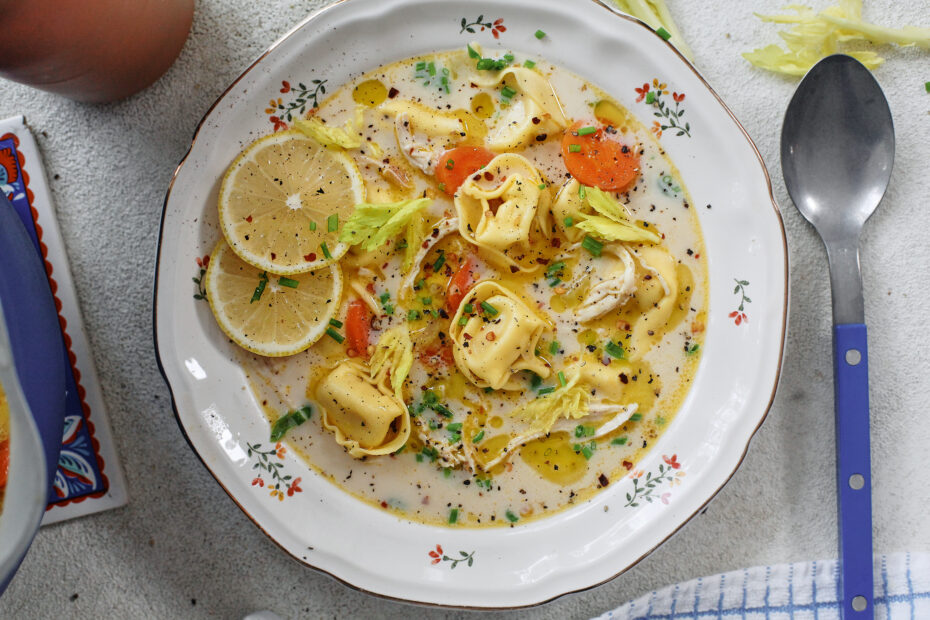 Lemon Pepper Chicken Tortellini Soup
