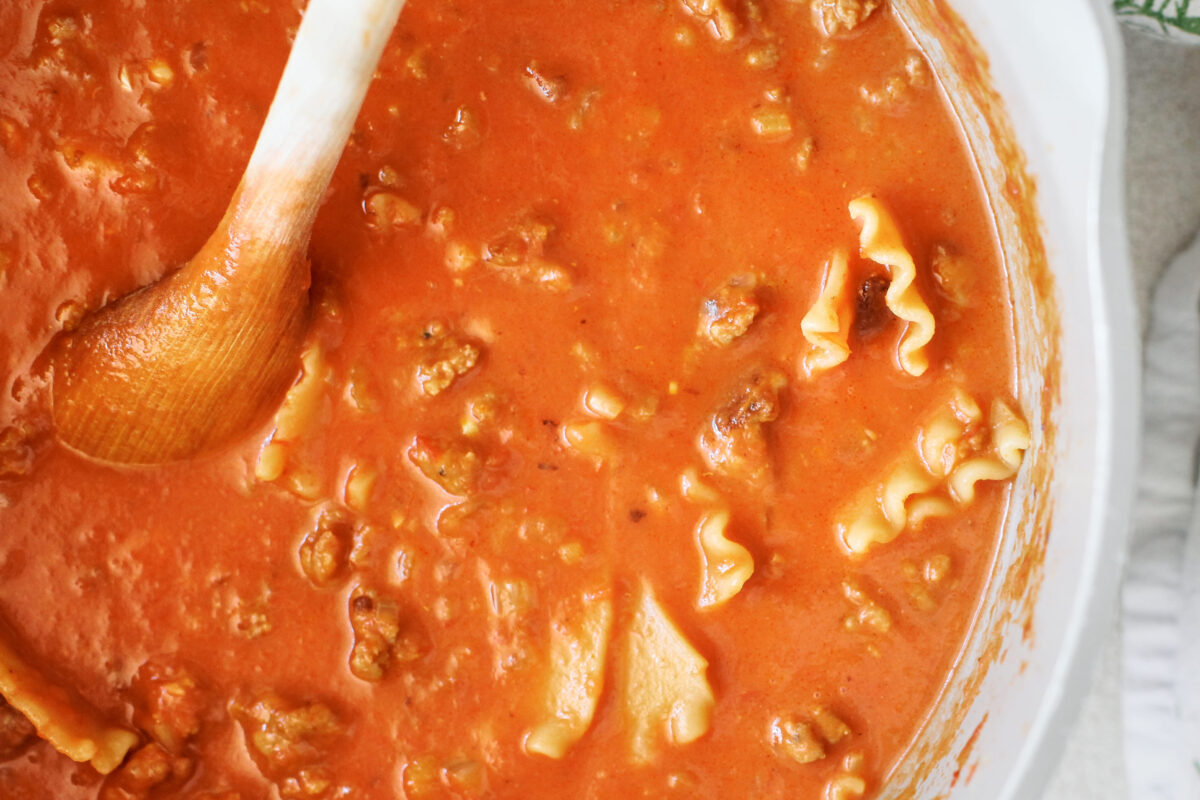 lasagna soup simmering